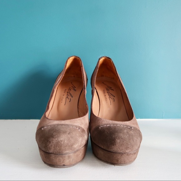 Nude platform shoe with chunky heel - Picture 2 of 8